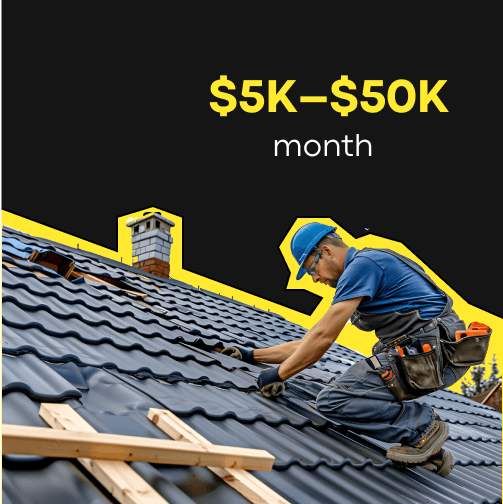 Roofer working on roof